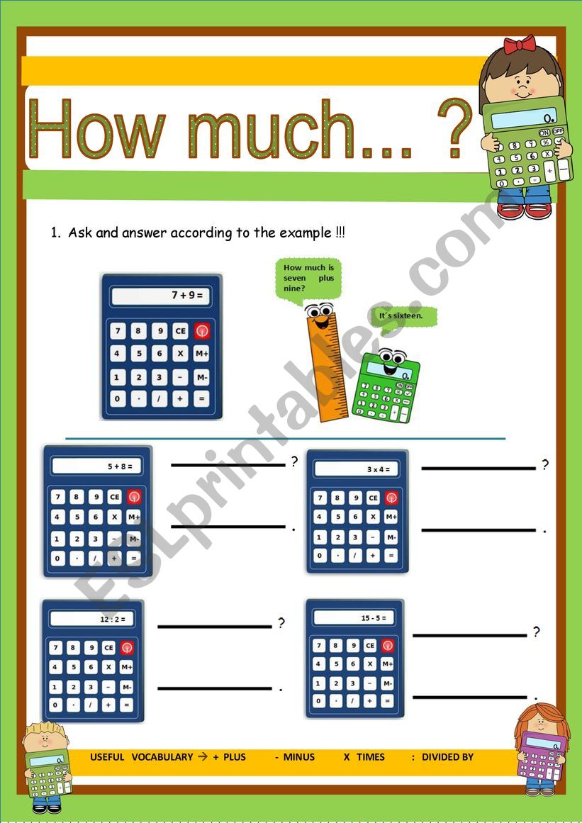 How much...? worksheet