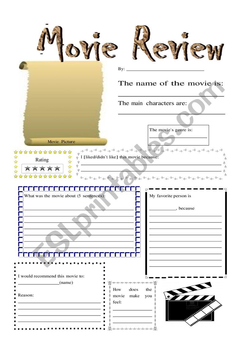 Movie review worksheet