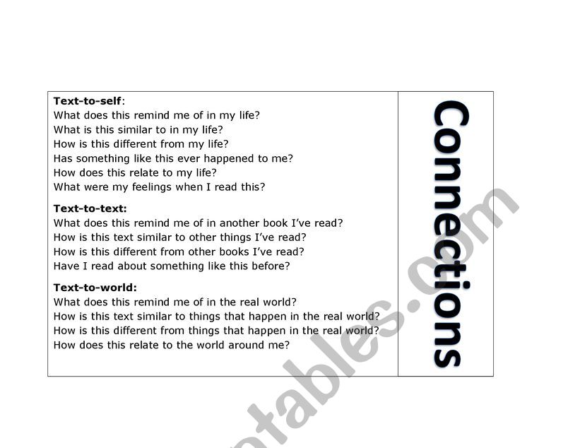 Connections worksheet