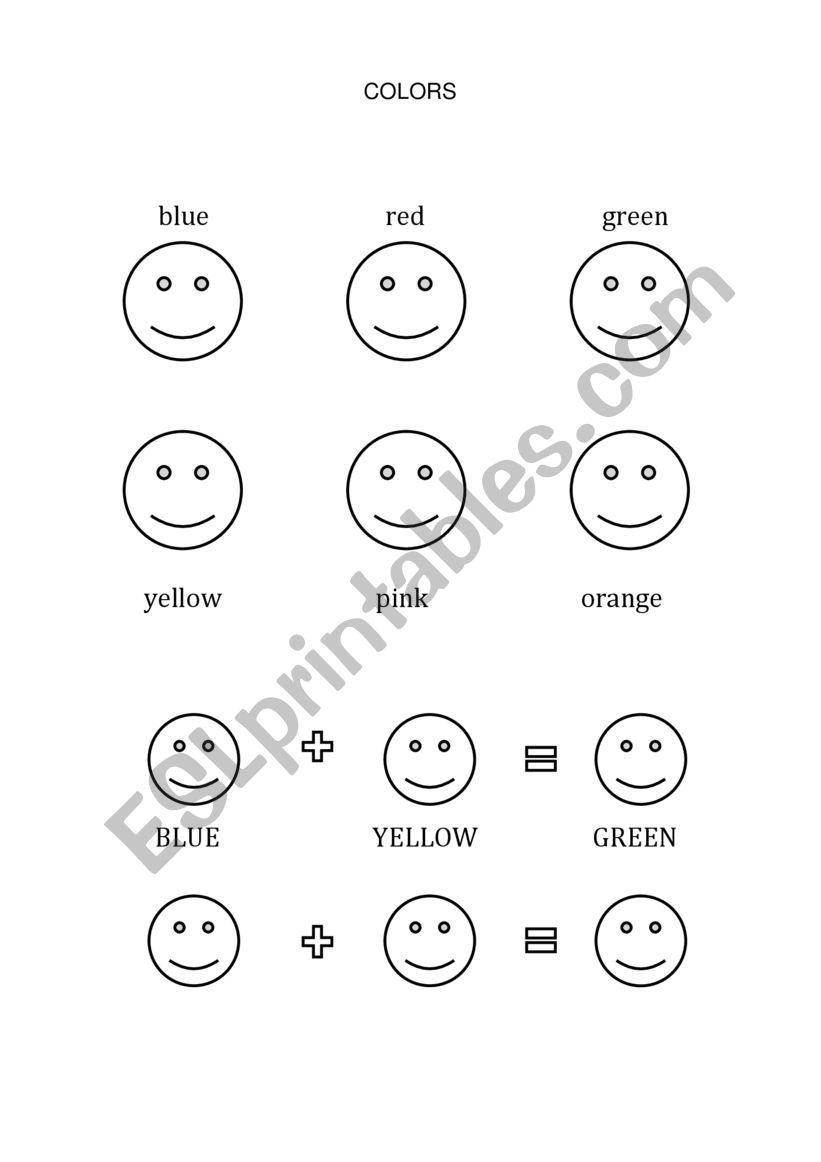 colours worksheet