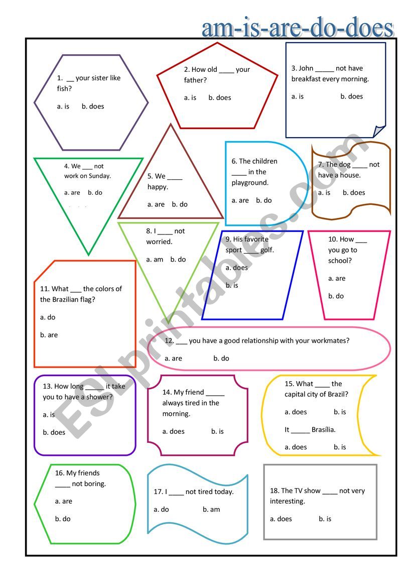 Auxiliaries verbs remedial exercises