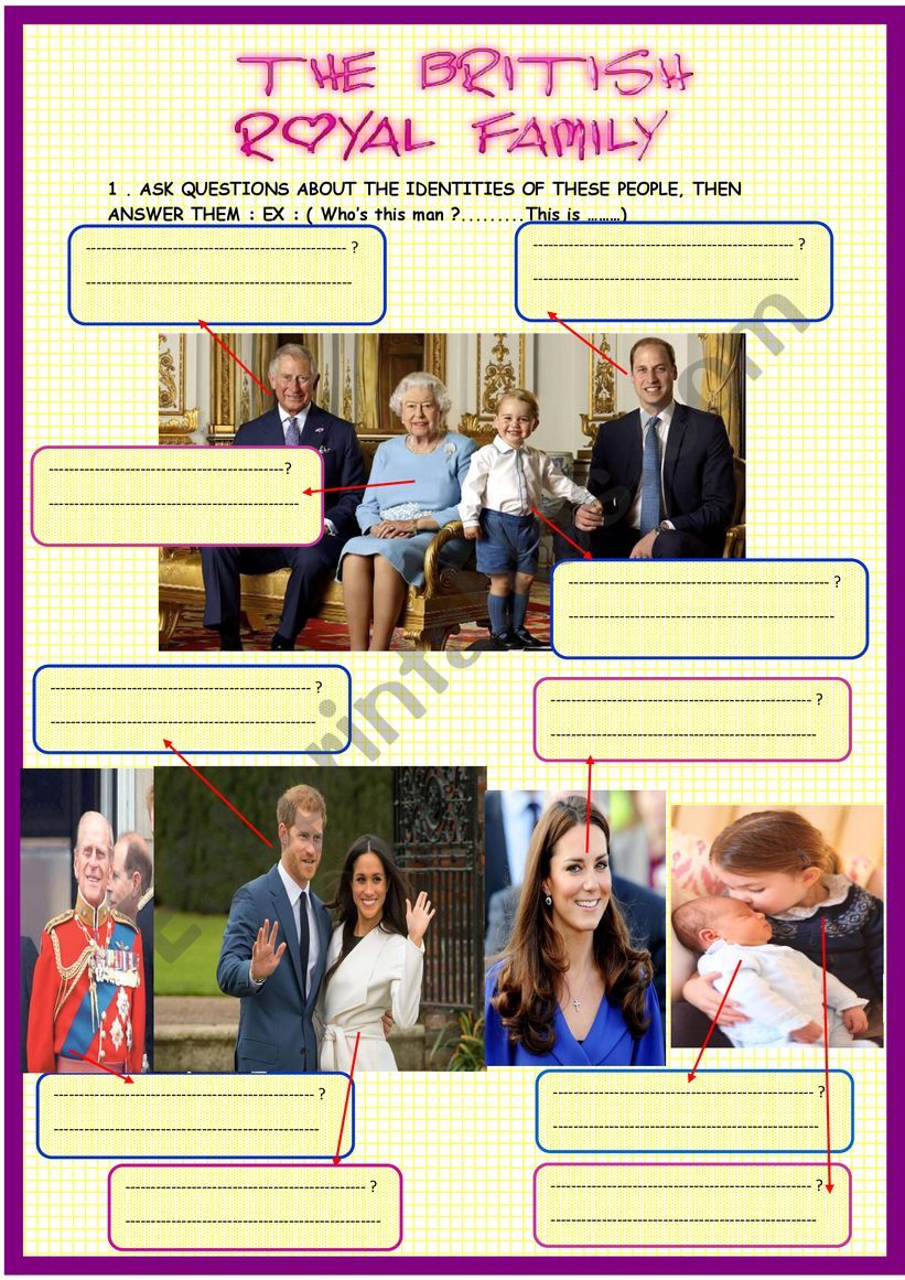 British Royal Family : Who Â´s who + crossword with Key
