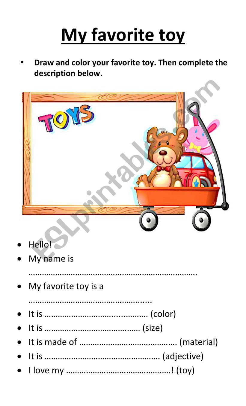 My favorite toy worksheet