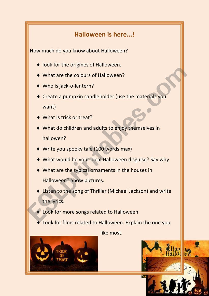 Halloween is here...! worksheet