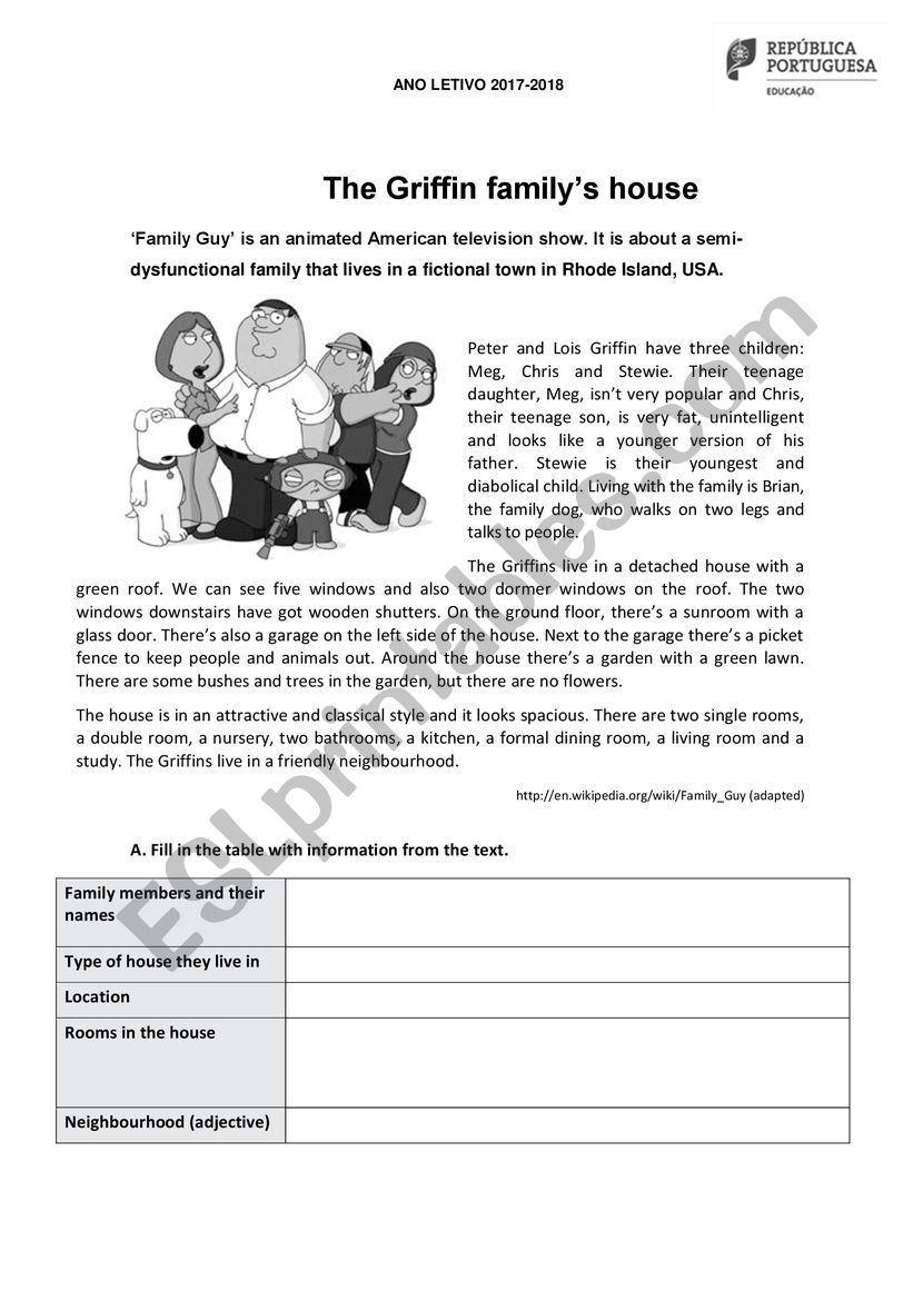 Family worksheet