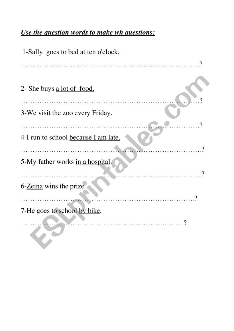 wh questions worksheet