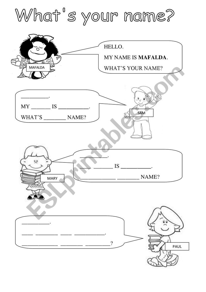 Whats your name? worksheet