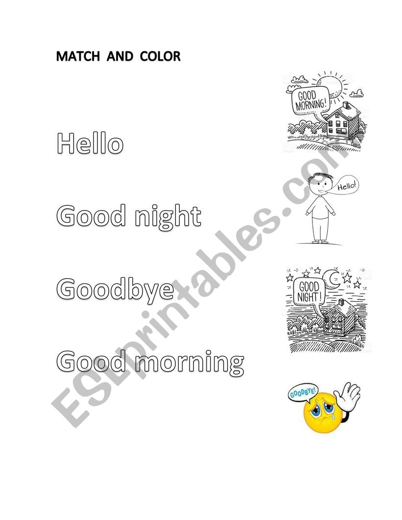 GREETINGS worksheet