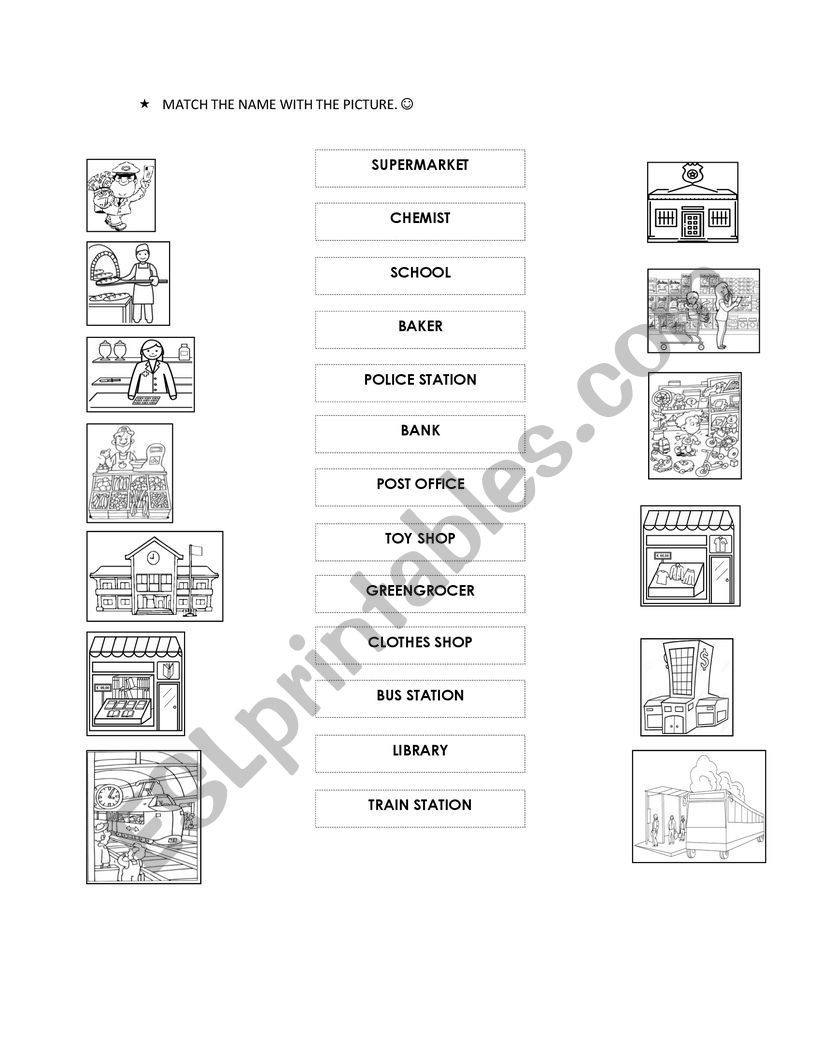 Shops  worksheet