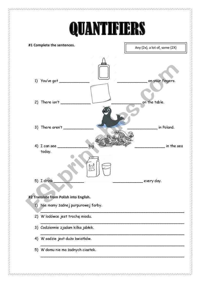 Quantifiers worksheet