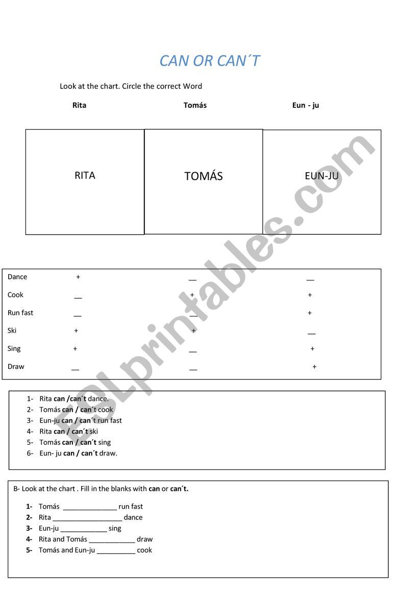CAN worksheet