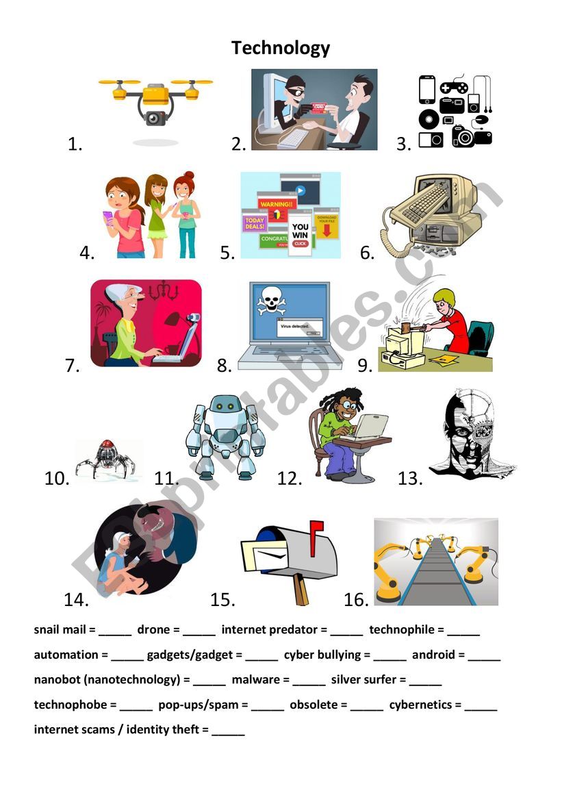 Technology Vocabulary  worksheet