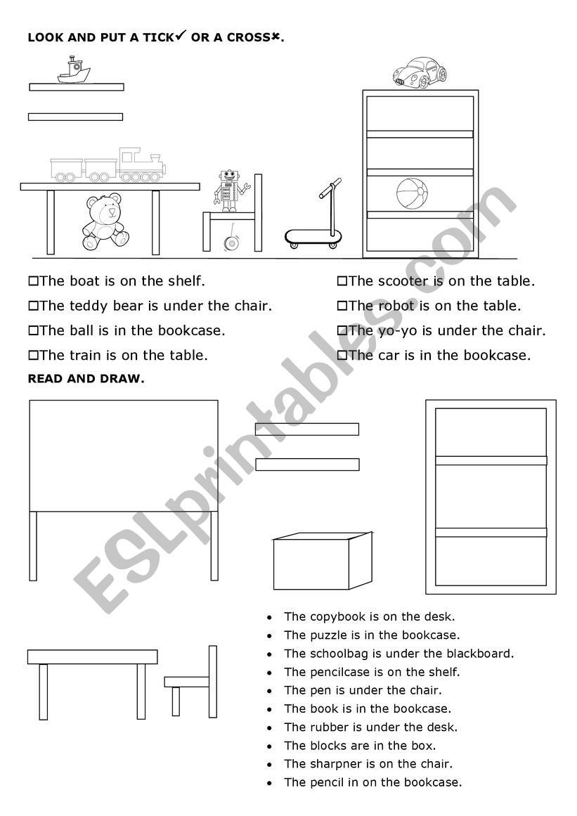 Toys and position worksheet