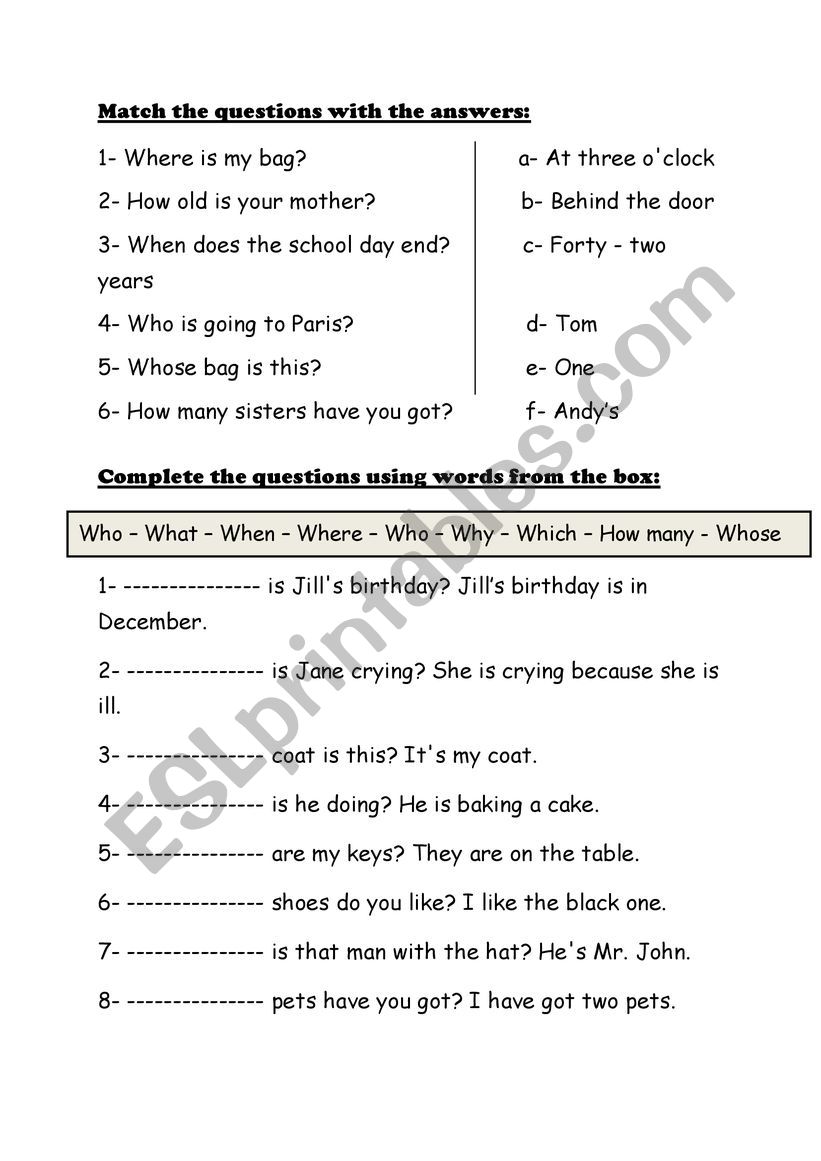 review for 7th form pupils worksheet