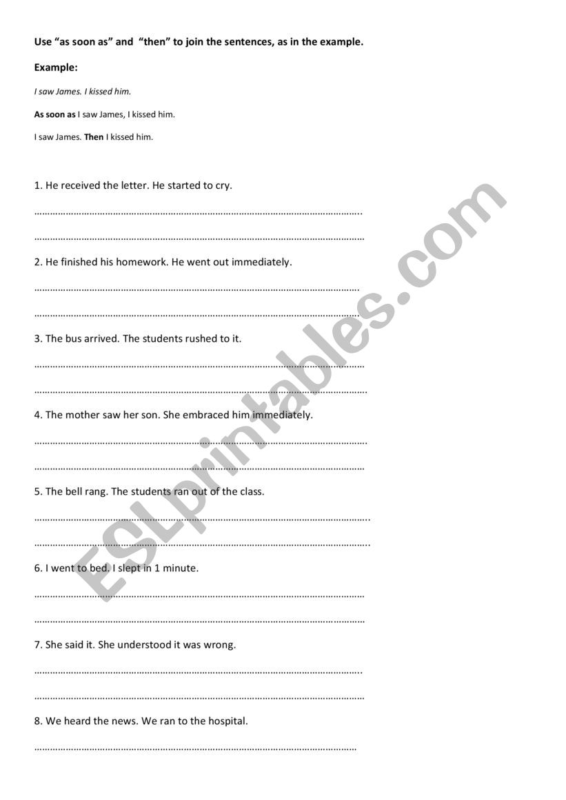 Time words worksheet