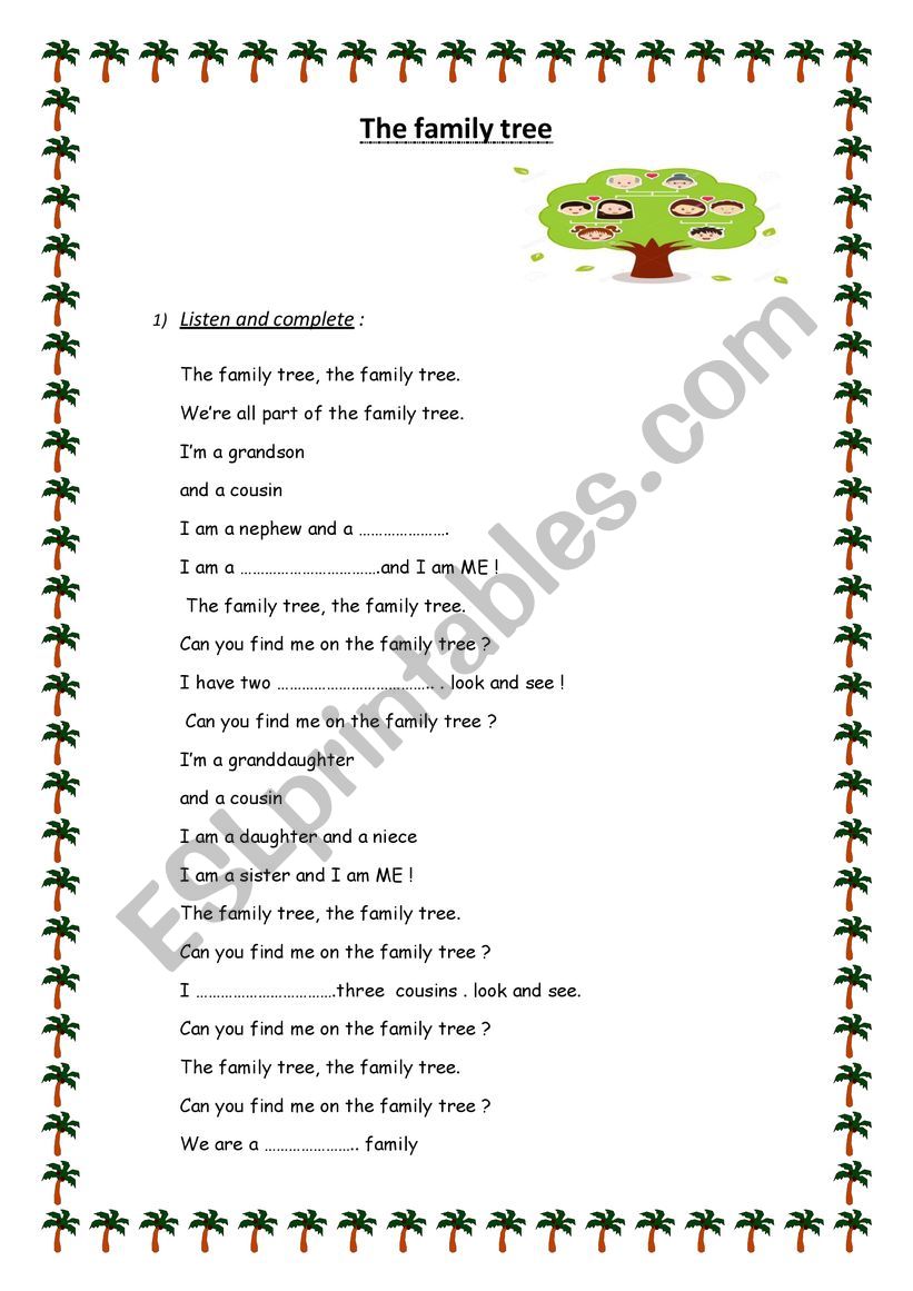 family tree worksheet