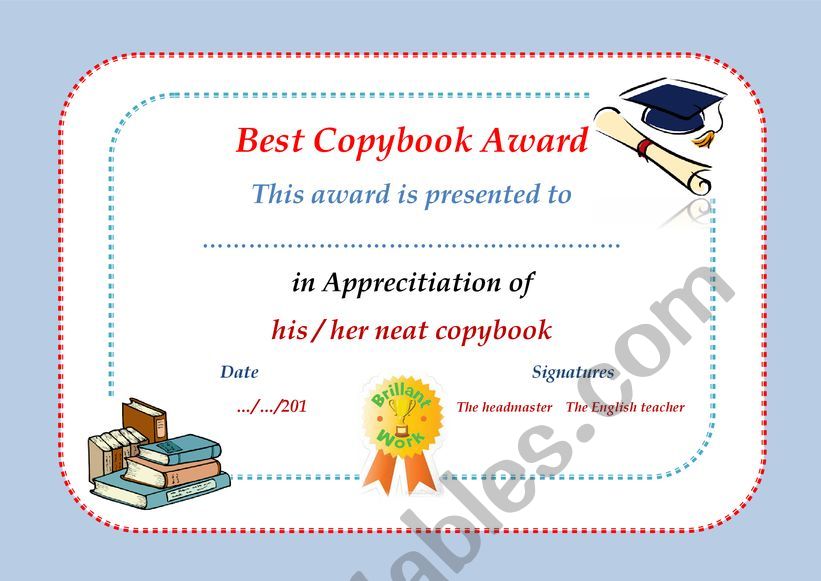 certificate of appreciation worksheet