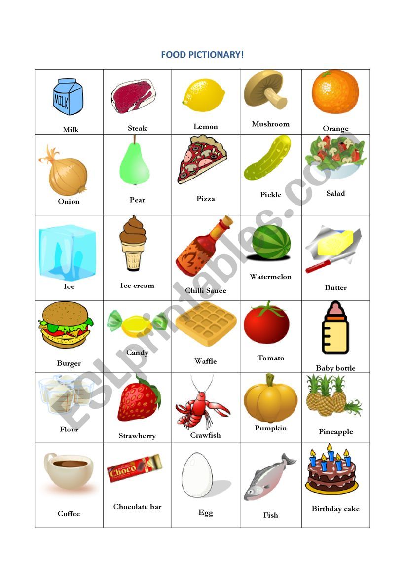 Food Pictionary  worksheet