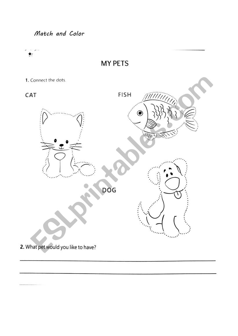 Pets worksheet