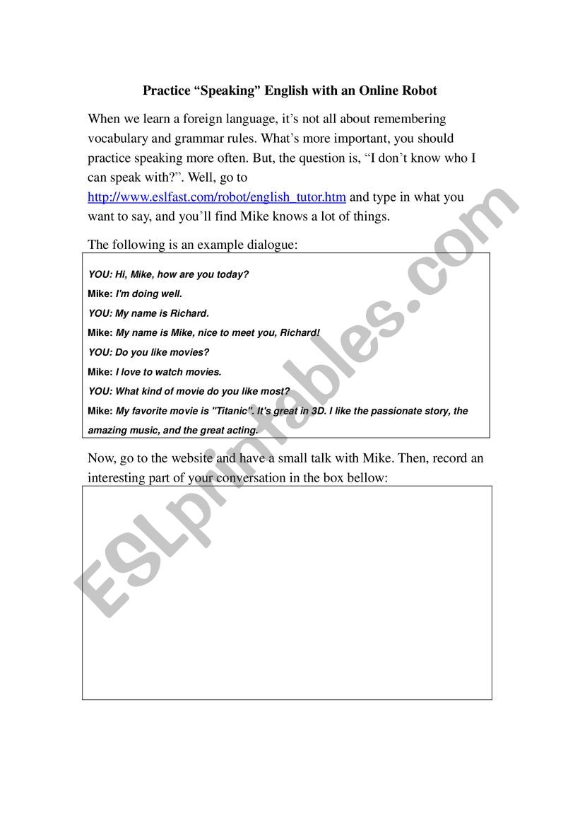 Tutor Mike-worksheet worksheet