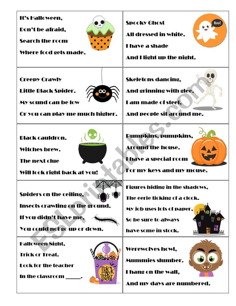 Halloween Clues worksheet