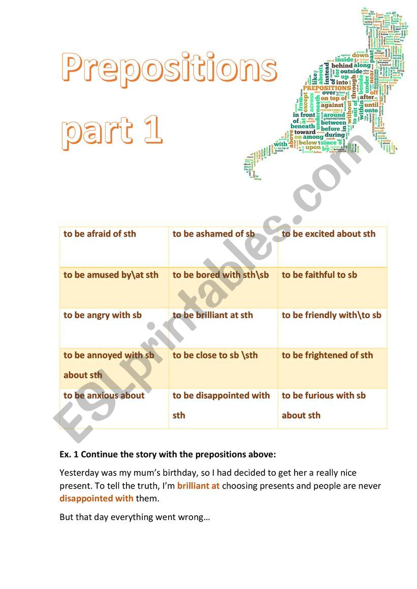 Verbs,Adjectives, Nouns with Prepositions part 1