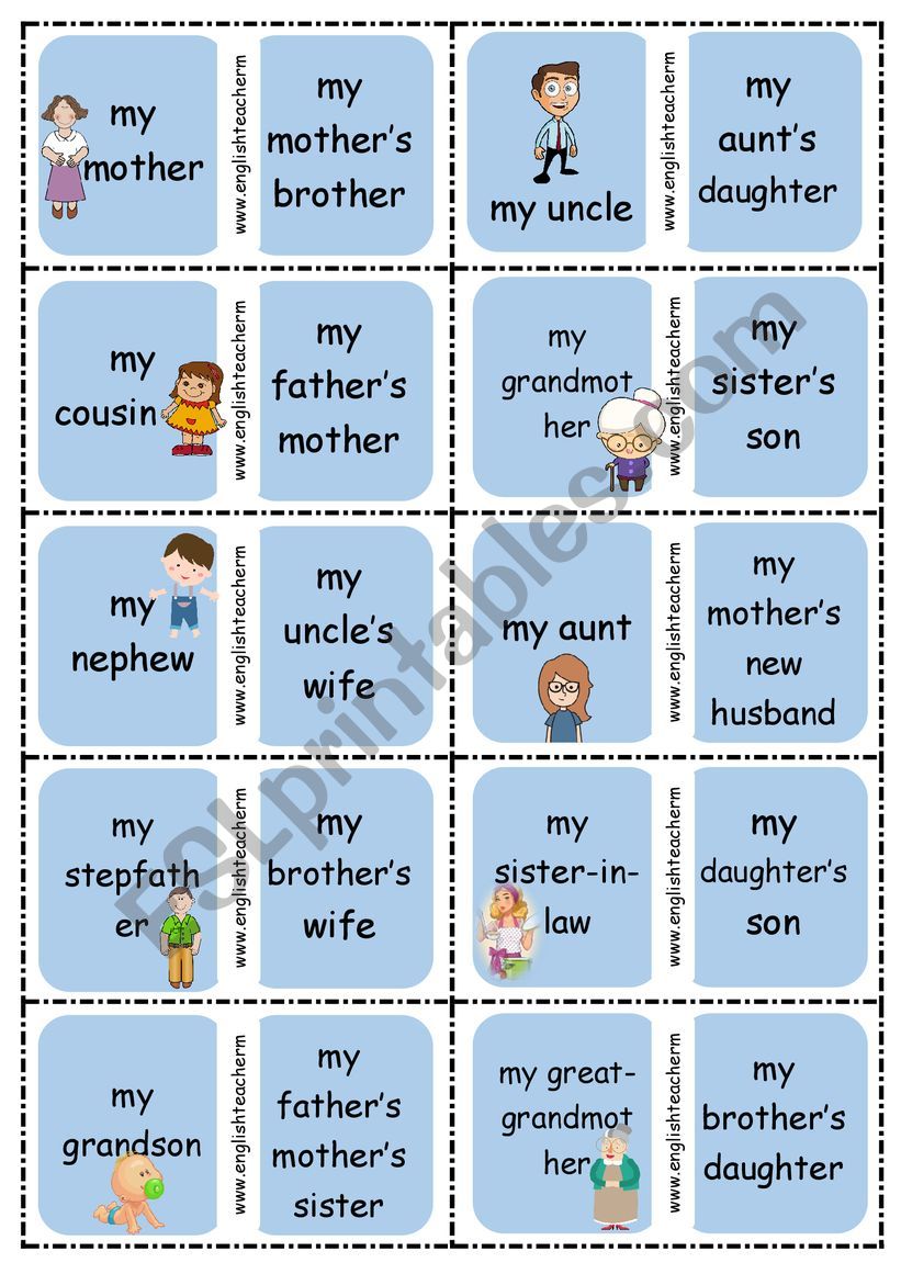 Family Domino worksheet