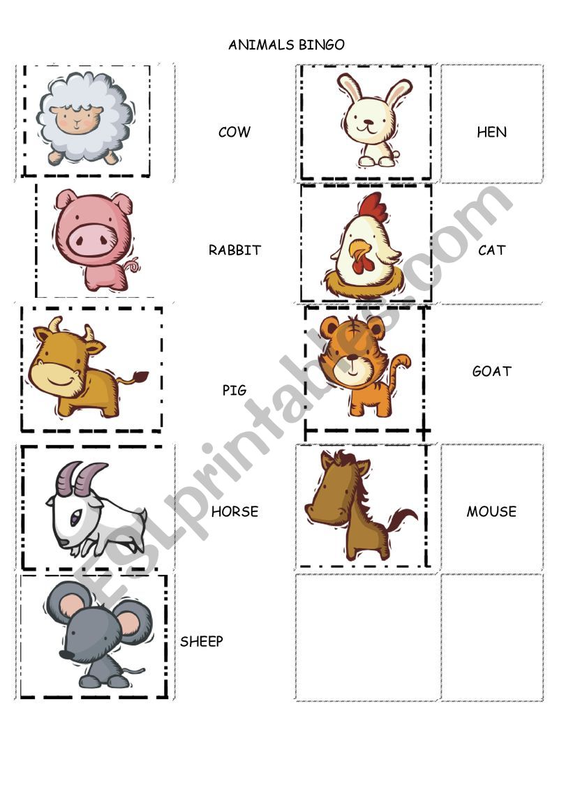 Animals Bingo worksheet