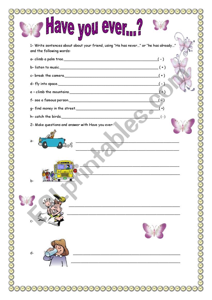 Present Perfect worksheet