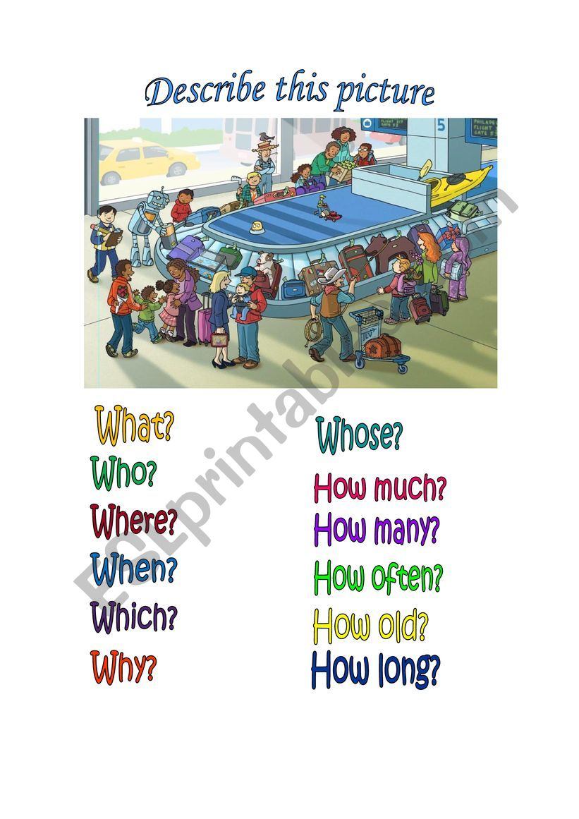 DESCRIBE A PICTURE worksheet