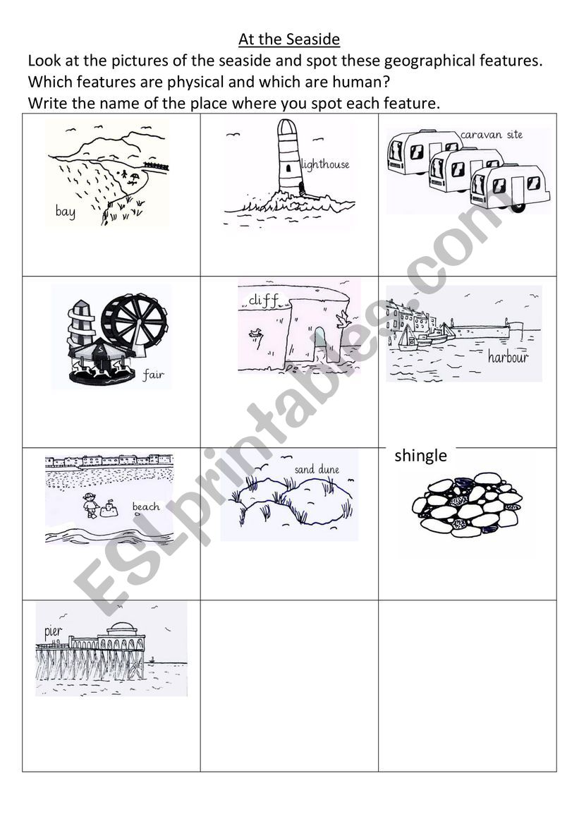 At the Seaside worksheet