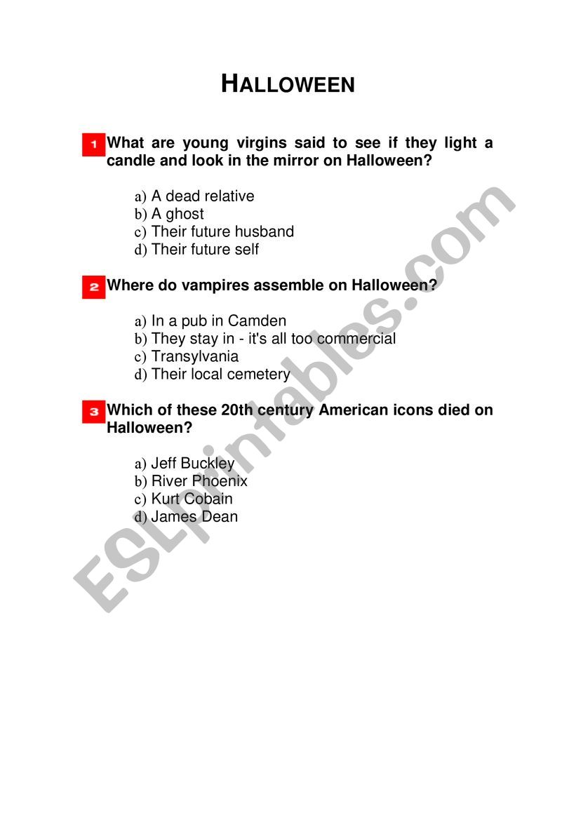 Halloween Quiz worksheet