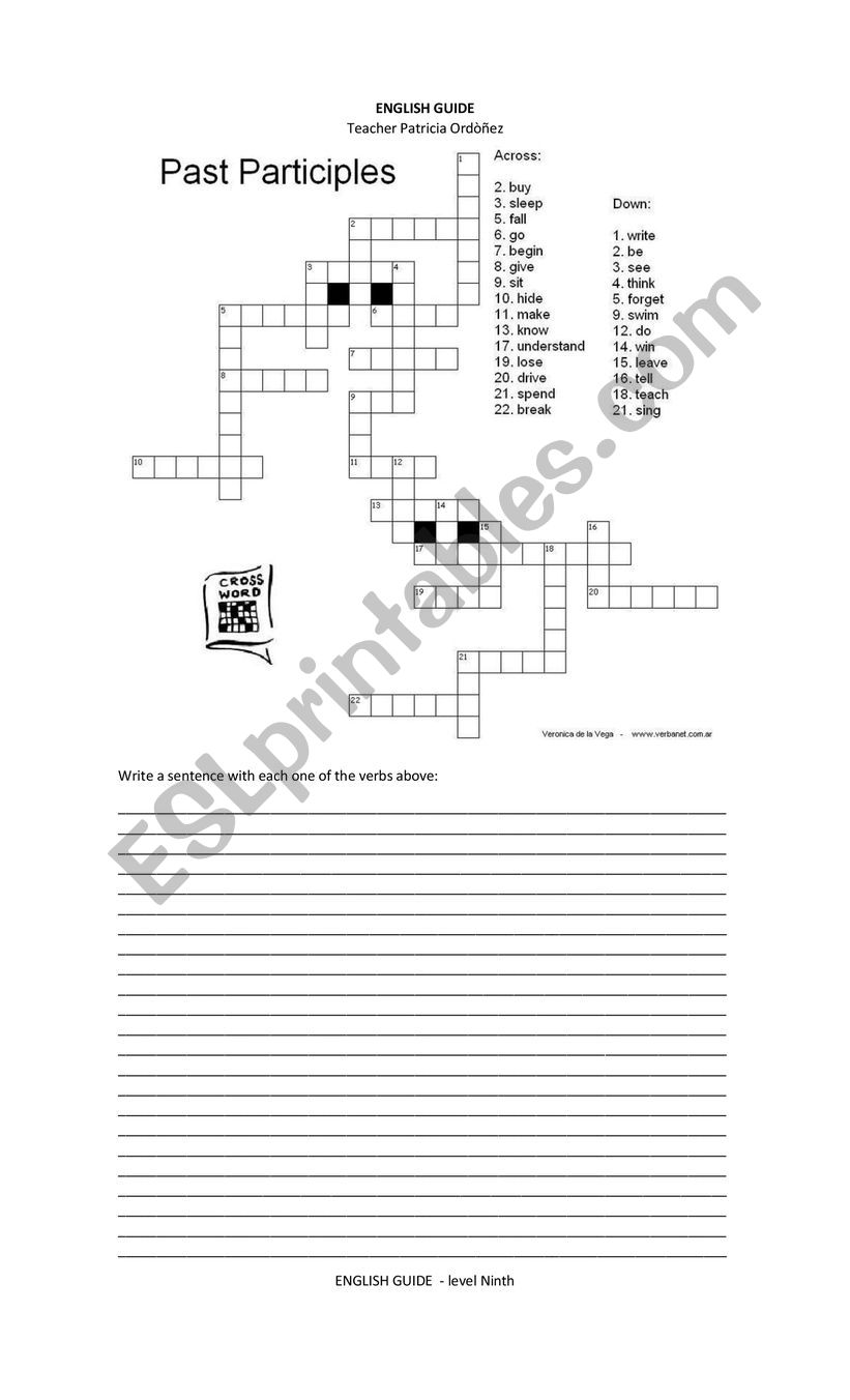 Irregular verbs in past worksheet