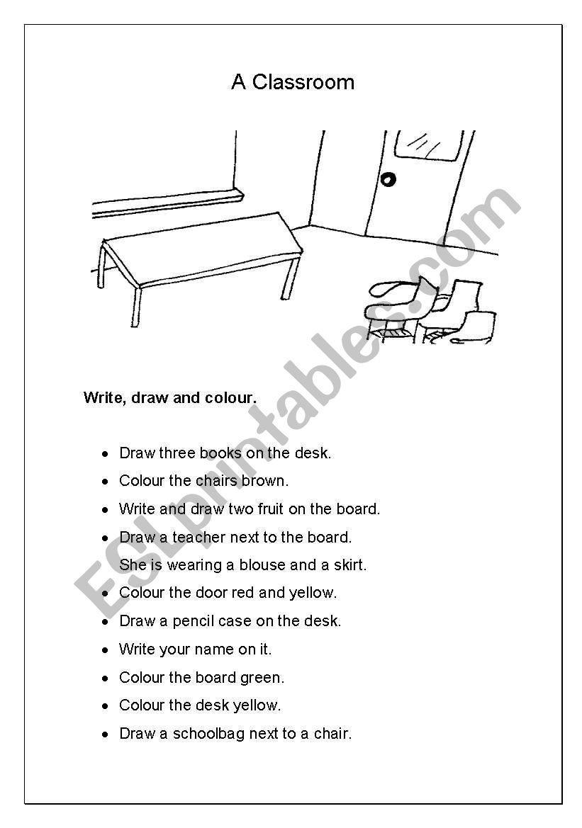 Starters/movers: A classroom worksheet