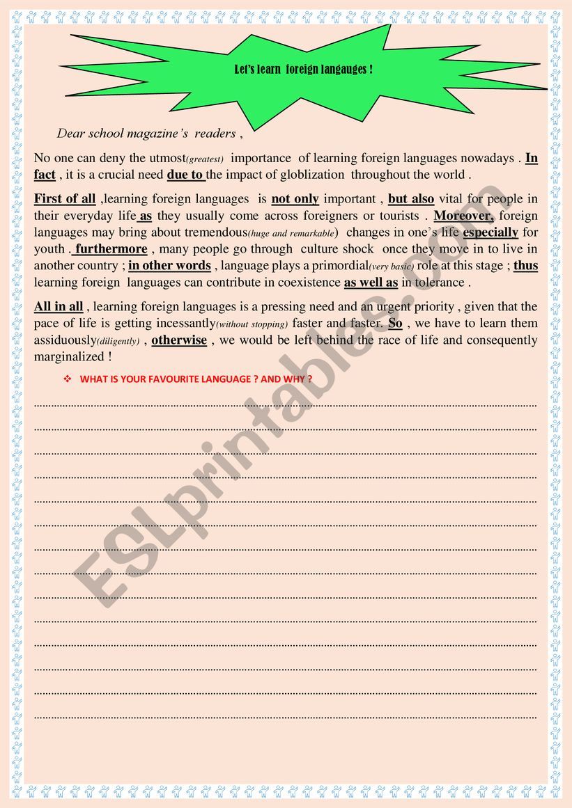THE IMPORTANCE OF LEARNING  ENGLISH 