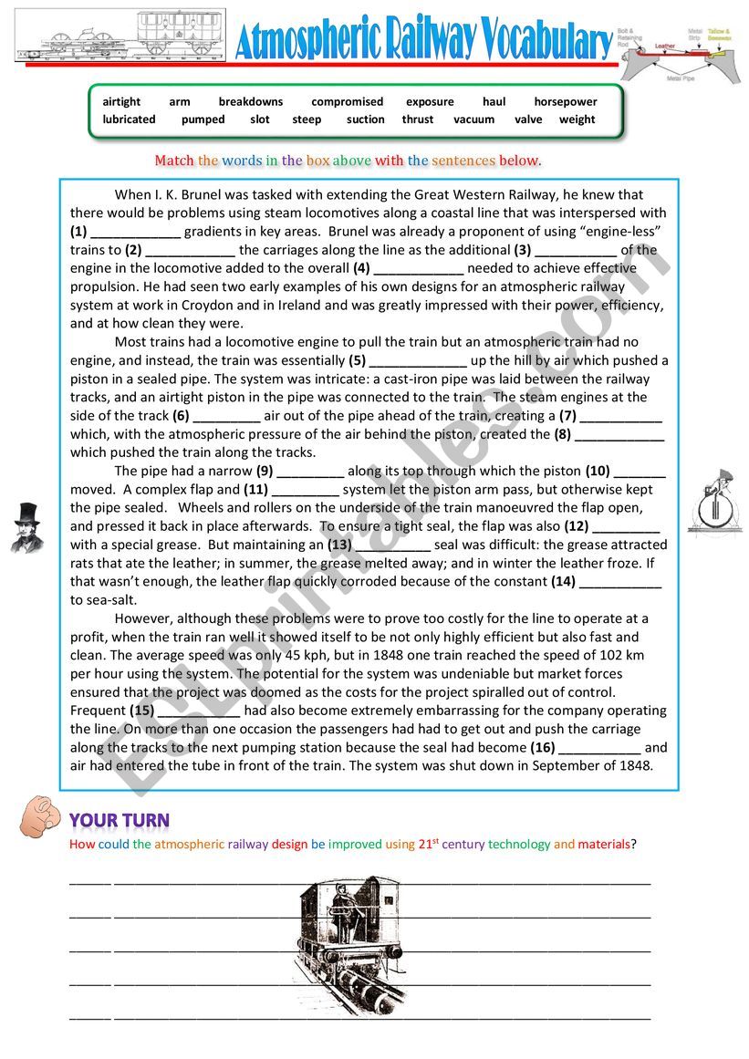 Engineering English - Atmospheric Railway Vocabulary Project