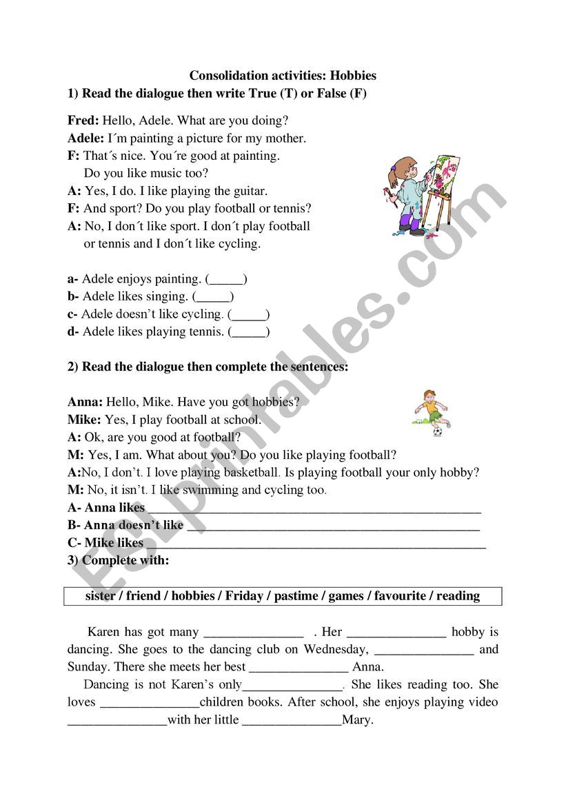 consolidation activities worksheet