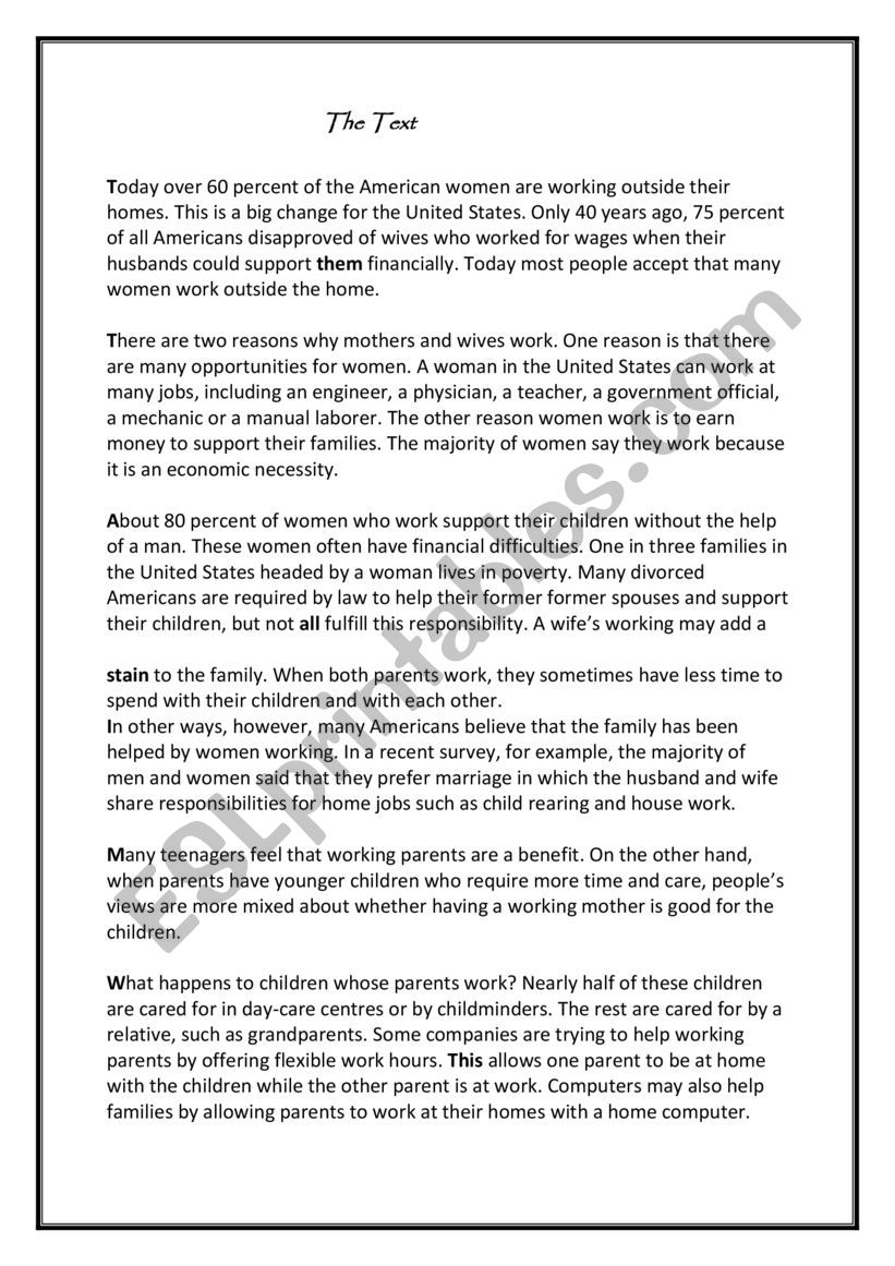test worksheet