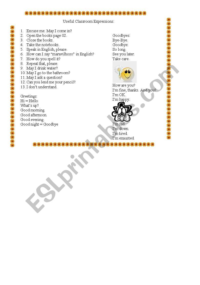Greeting your new pupils worksheet