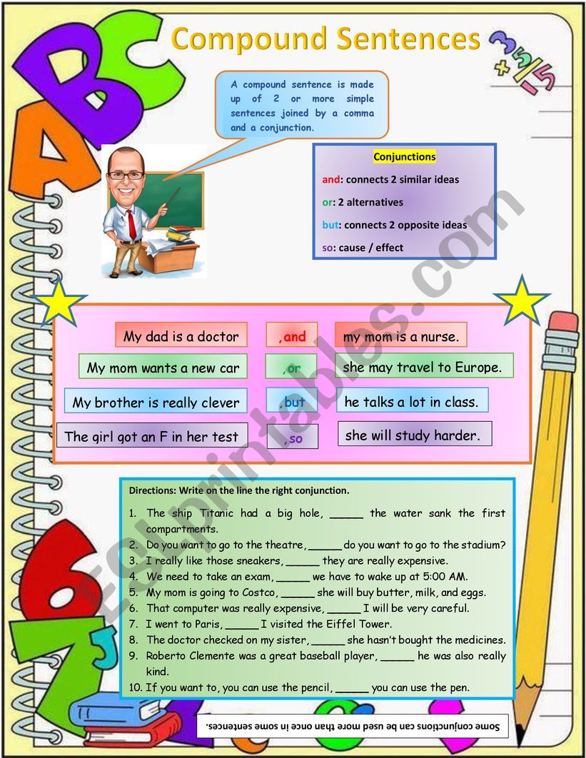 compound-sentences-esl-worksheet-by-mrmoon