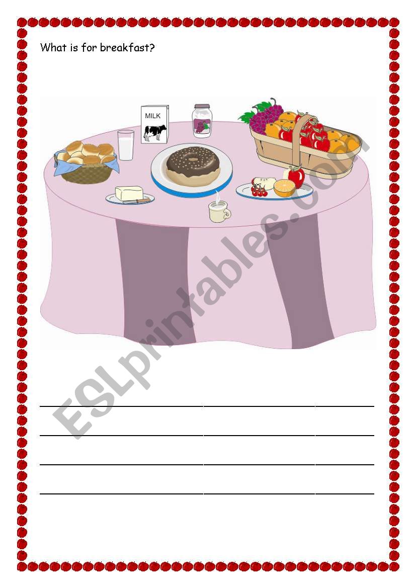 food,breakfast,fruits. worksheet