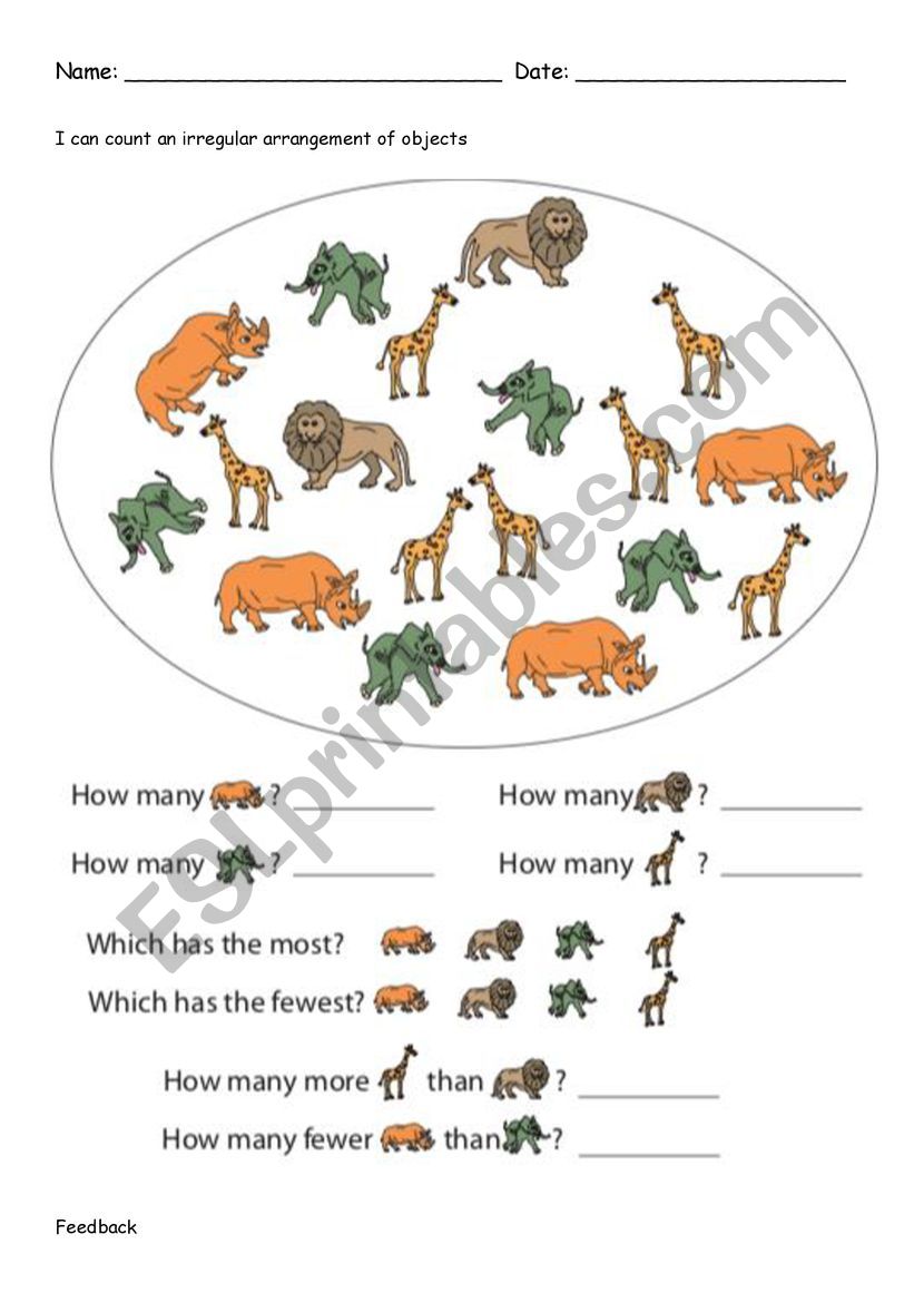 Count Irregular Arrangements worksheet