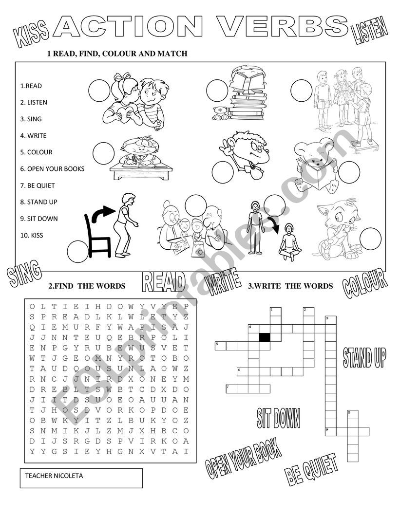 ACTION VERBS I worksheet