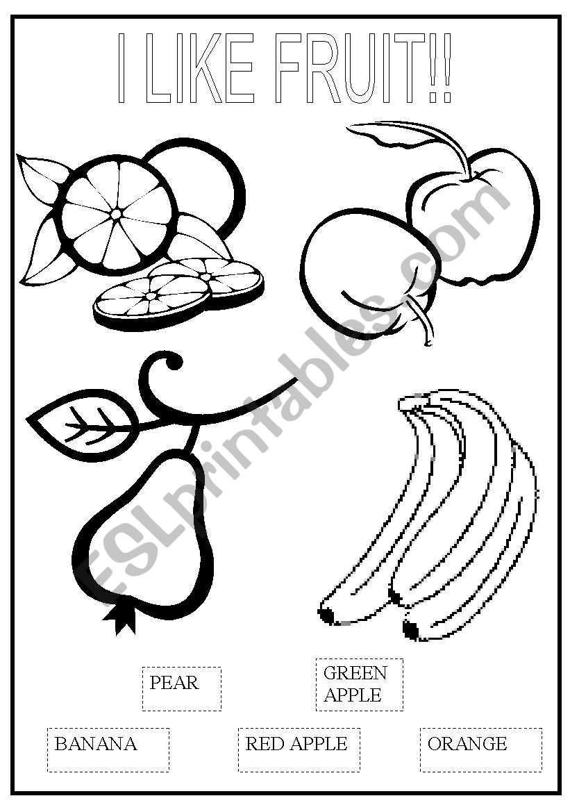 I like fruit! worksheet