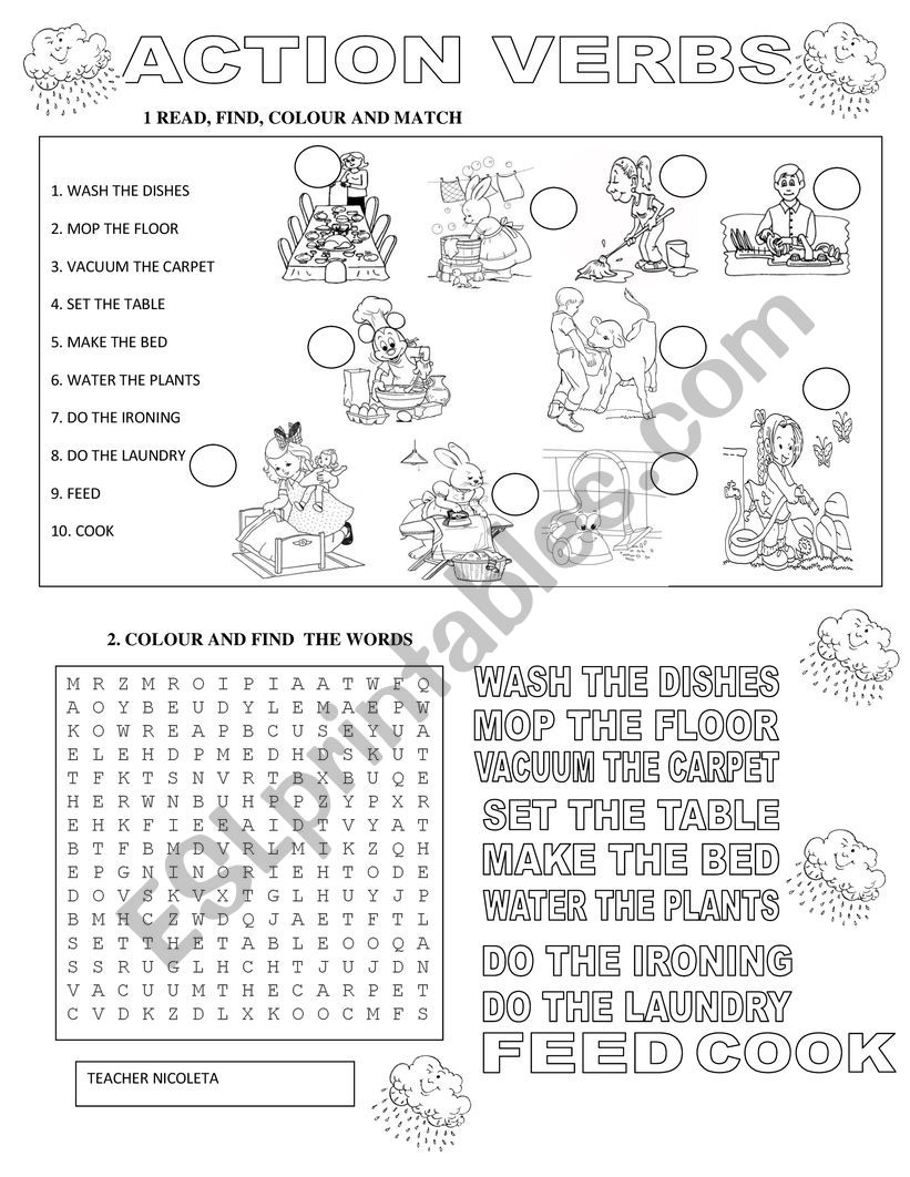 ACTION VERBS II worksheet