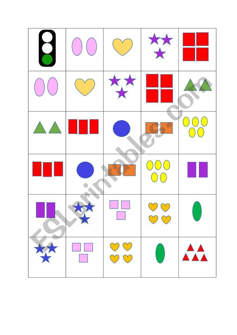 Shape domino worksheet