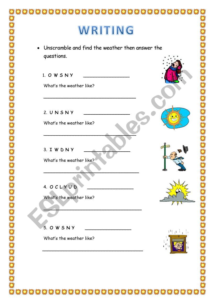 WEATHER worksheet