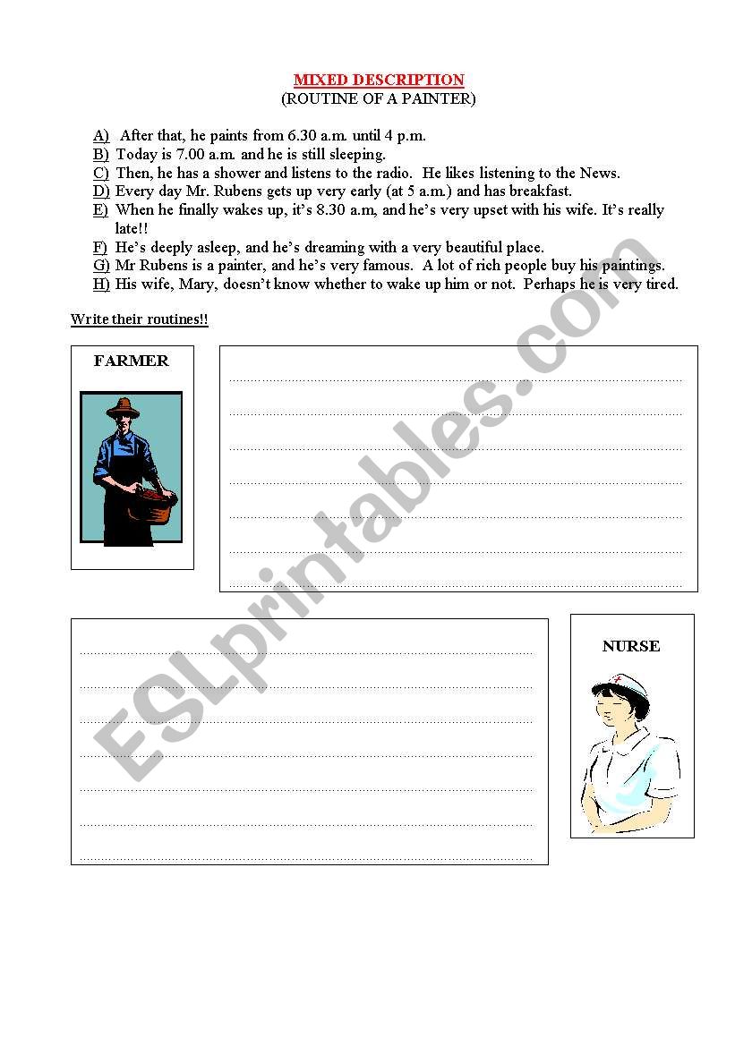 Job Routines worksheet