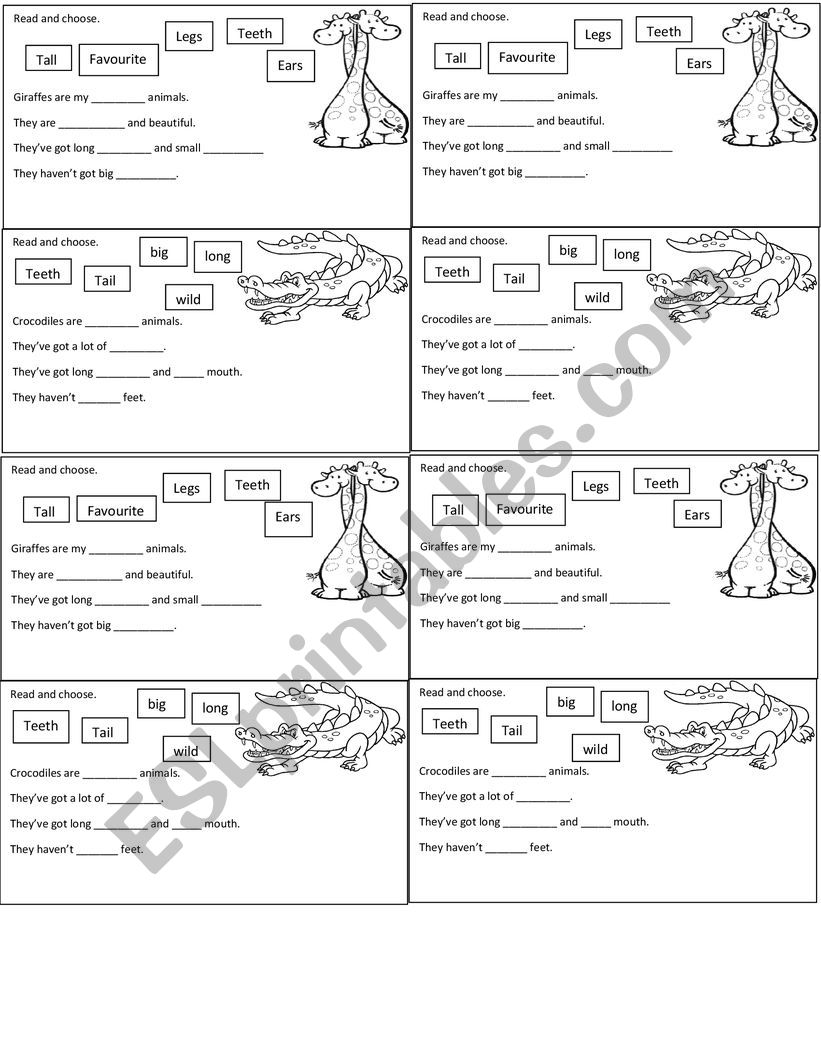 Animals worksheet