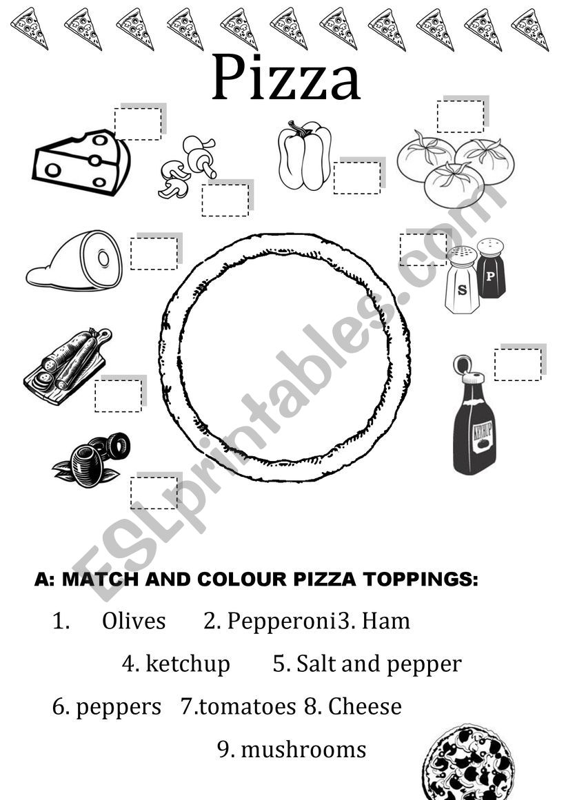 Making Pizza Time worksheet